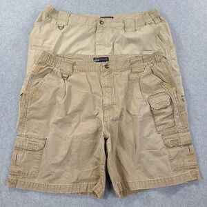 Lot of 2 Mens 5.11 Tactical Cargo Shorts Size 42 Khaki & Beige 8" Inseam